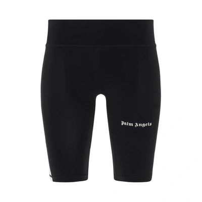 Palm Angels Side-stripe Cycling Shorts In Black  