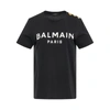 BALMAIN 3 BUTTON LOGO PRINT T-SHIRT