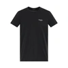 Balmain Black Crewneck T-shirt With Contrasting Logo Print In Cotton Man