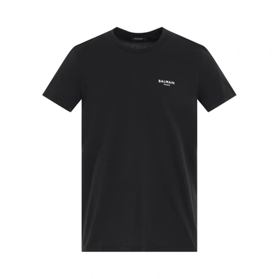 BALMAIN LOGO FLOCK CLASSIC FIT T-SHIRT
