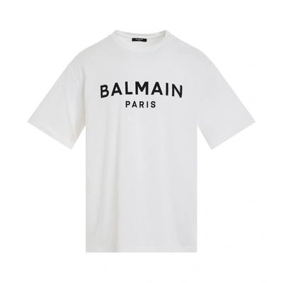Balmain Logo Printed Straight Fit T-shirt In White