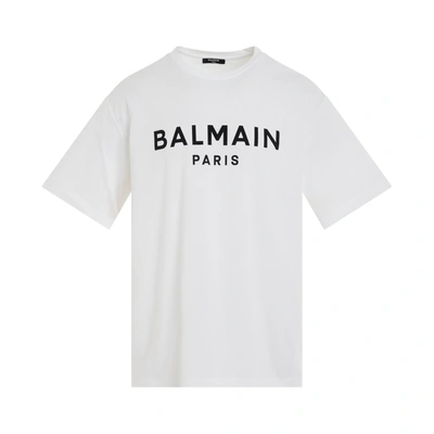 BALMAIN MEN'S LOGO PRINTED STRAIGHT FIT T-SHIRT