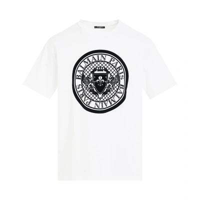 Balmain Coin Flock Straight Fit T-shirt In Multicolor