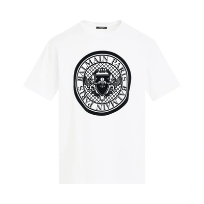 BALMAIN MEN'S COIN FLOCK STRAIGHT FIT T-SHIRT