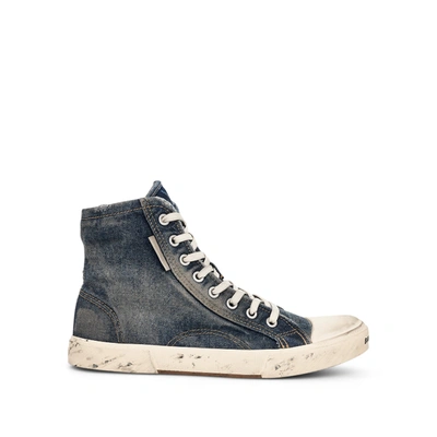 Balenciaga Paris Distressed-denim High-top Trainers In Mid_90_s_blue