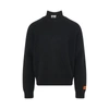 Heron Preston Black Turtleneck Pullover With Contrasting Logo Embroidery In Cotton Man