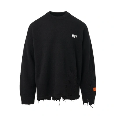 Heron Preston Embroidered-logo Drawstring Sweatshirt In Black