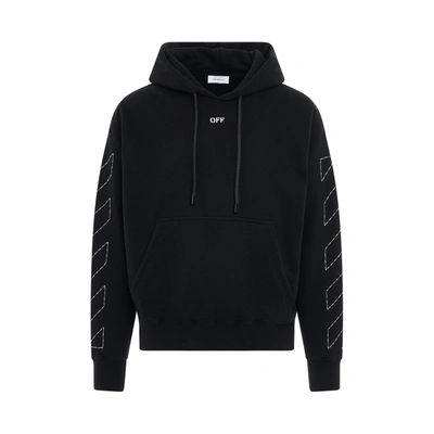 Off-white Logo Cotton Blend Hoodie In Negro