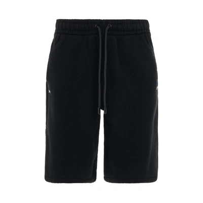 Off-white Off Stamp Skate Cotton Sweat Shorts In Black,white