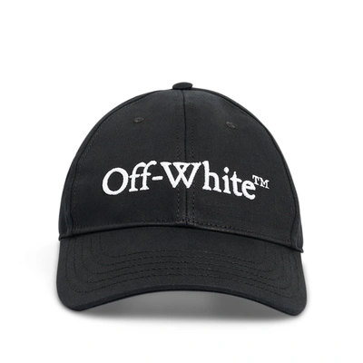 Off-white Bookish Dril Baseball Cap In Black
