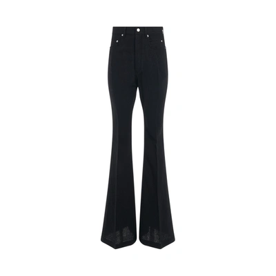 Rick Owens Bolan Bootcut High Waist Flared Jeans In Green