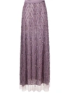 Elisabetta Franchi Sequin-embellished Tulle Maxi Skirt In Purple