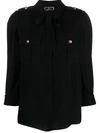 Elisabetta Franchi Black Shirt With Bow In Black