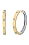 Gabi Rielle Harmony Two-tone Cubic Zirconia Large Hoop Earrings In Gold