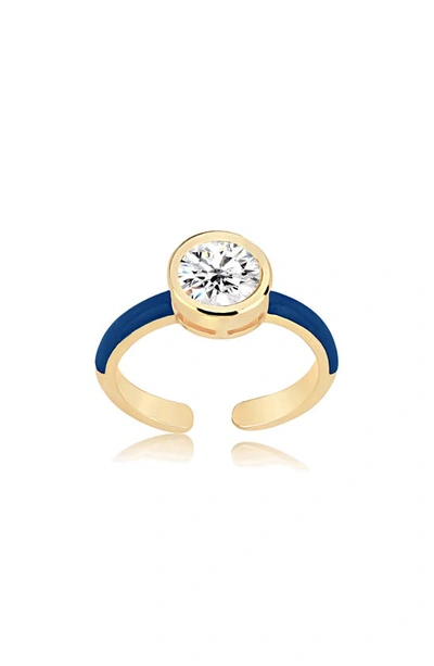 Gabi Rielle 14k Gold Plated Sterling Silver Gemstone Ring In Gold/blue