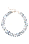Tasha Two-row Beaded Necklace In Gold Blue
