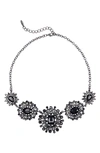 Tasha Crystal Medallion Collar Necklace In Black
