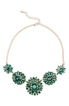 Tasha Crystal Medallion Collar Necklace In Emerald