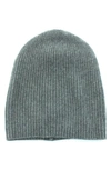 Portolano Cashmere Beanie In Medium Heather Grey