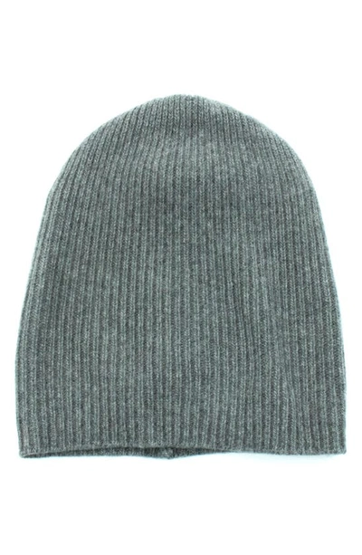 Portolano Cashmere Beanie In Medium Heather Grey