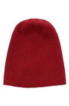 Portolano Cashmere Beanie In Rosso Cilegia