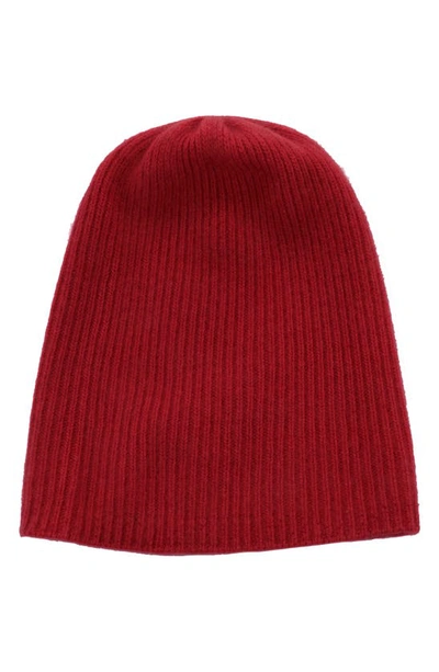 Portolano Cashmere Beanie In Rosso Cilegia