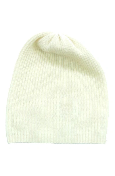 Portolano Cashmere Beanie In Bleached White