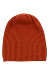 Portolano Cashmere Beanie In Rust