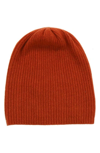 Portolano Cashmere Beanie In Rust