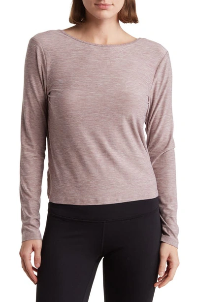 Kyodan Long Sleeve Moss Jersey Top In Bark Heather