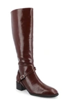 Journee Collection Women's Rhianah Wide Width Wide Calf Block Heel Knee High Riding Boots In Brown