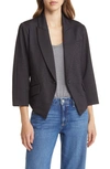 Wit & Wisdom Crop Blazer In Charcoal Berry
