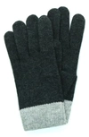 PORTOLANO COLORBLOCK CASHMERE & WOOL TECH GLOVES