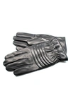 Portolano Quilted Leather Gloves In Black
