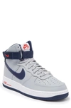Nike Wmns Air Force 1 High Qs Sneakers Grey In Grey/ College Navy/ Red