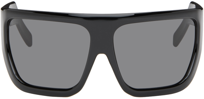 Rick Owens Black Davis Sunglasses In 0909 Black/black