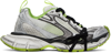 Balenciaga 3xl Distressed Mesh And Rubber Sneakers In Whi/blck/fluo Yellow