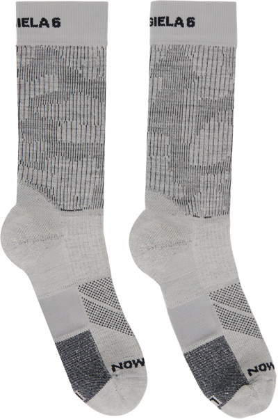 Mm6 Maison Margiela Gray Salomon Edition Ultra Socks In 961 Gost Grey/black