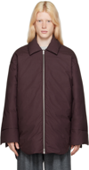 JIL SANDER BURGUNDY SHIRT DOWN JACKET