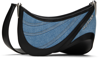 MUGLER BLACK & BLUE SMALL DENIM SPIRAL CURVE 01 BAG