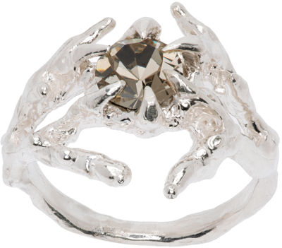 Harlot Hands Silver Gargoyle Ring In 925 Sterling Silver