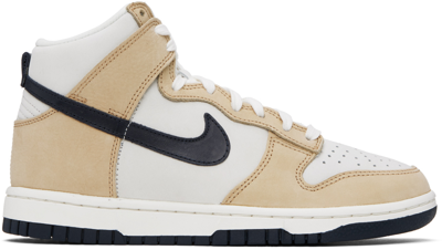 Nike Gray & Beige Dunk High Premium Sneakers In Sail/obsidian-sesame