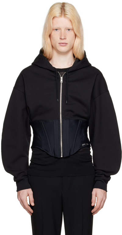 Mugler Black Corseted Hoodie In B1999