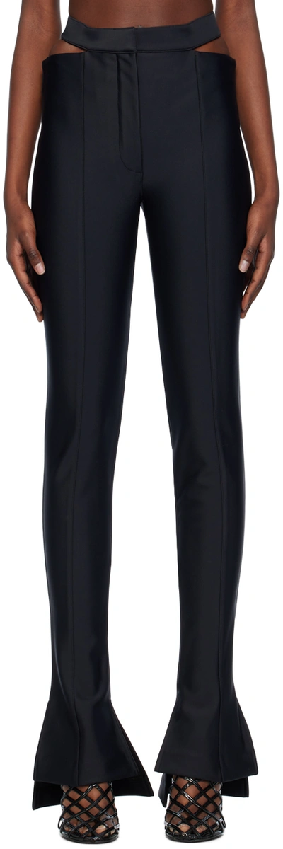 MUGLER BLACK CUTOUT TROUSERS