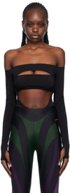 MUGLER BLACK CIRCLE BODYSUIT