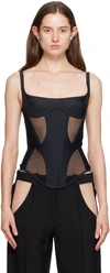 MUGLER BLACK ILLUSION TANK TOP