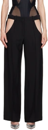 MUGLER BLACK CUTOUT TROUSERS