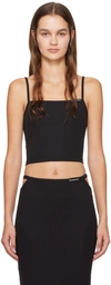 ALEXANDER WANG T BLACK CROPPED CAMISOLE