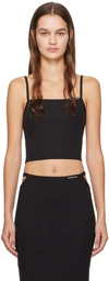Alexander Wang T Black Cropped Camisole In 001 Black