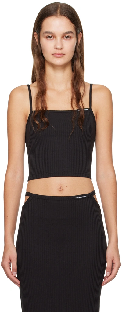 Alexander Wang T Black Cropped Camisole In 001 Black